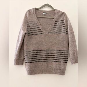 J. Crew Grey with sequins V-Neck Sweater